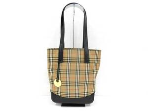 ブランド祭 バッグ祭 BURBERRY バーバリー ノバチェック シャドーホース トートバッグ ナイロン レザー 鞄 かばん オールド ヴィンテージ 