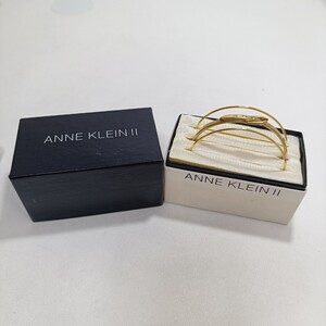 ANNE KLEIN Ⅱ アンクライン ゴールドメッキ ブレスレット バングル 7cm 箱付 ジャンク品