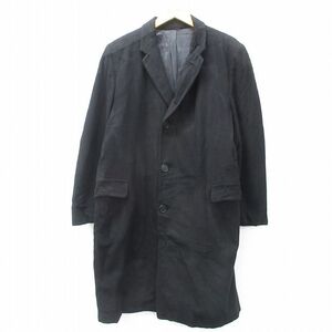 XL/古着 長袖 ウール コート メンズ 90s ロング丈 黒 ブラック 25jan08 中古 アウター