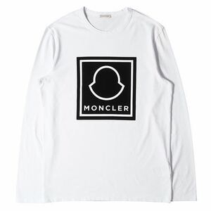 ★希少★ MONCLER ロンT カットソー 長袖Tシャツ XL MAGLIA モンクレール ロゴ ホワイト 国内正規品 完売 入手困難 直営店購入