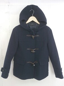 ◇ green label relaxing UNITED ARROWS ウール混 長袖 ダッフルコート サイズ38 ネイビー レディース