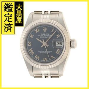 ROLEX　ロレックス　U番　デイトジャスト　69174　ステンレス　SS　ブルー　レディース　自動巻き【432】2148103720277