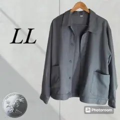 オーバーサイズ メンズ無地長袖シャツ・ジャケット　サイズLL 秋服