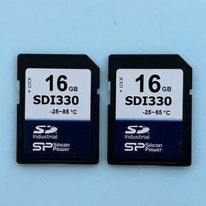 シリコンパワー　SP INDUSTRIAL SDI330 MLC 16GB 産業用SDカード　2枚セット　USED品