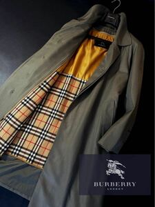 y42【カシミヤ×シルク】美品!!定価28万●最高峰モデルBURBERRY LONDON●極上の光沢感●高級ステンカラーコート バーバリーコート メンズ