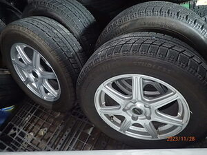 バリ溝美品 16x6.5J PCD114.3 +54 ブリザック VRX 215/60R16 2016年製 4本 オデッセイ CX-3 ヴェゼル エスティマ MPV