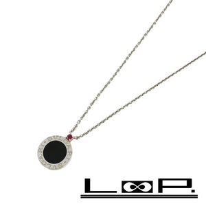 ◆SALE◆　■美品■　ブルガリ セーブザチルドレン ネックレス アクセサリー SV 925 シルバー ブラック レッド 【225437】〇