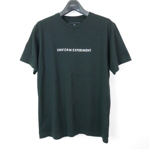 16SS uniform experiment ユニフォームエクスペリメント STRAIGHT LOGO TEE コットン 半袖 ロゴ Tシャツ カットソー BLACK 1