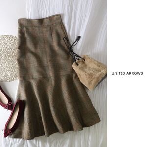 1.9万☆超美品☆ユナイテッドアローズ UNITED ARROWS☆チェックマーメイドスカート 38サイズ 日本製☆N-H 6949