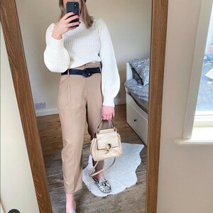 ZARA ザラ ハイウエスト パンツ ベージュ系 レディース size L