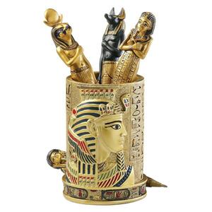 ファラオ ペン立て ペンスタンドファラオ古代象形文字装飾品手描きツタンカーメン古代エジプト雑貨飾りホームデコ小物筆立てデスク机回り