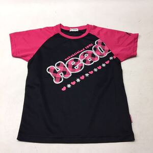 送料無料★美品★HEAD ヘッド★半袖Tシャツ スポーツウェア トップス★女の子 キッズ 150★黒ピンク#30508sjj5