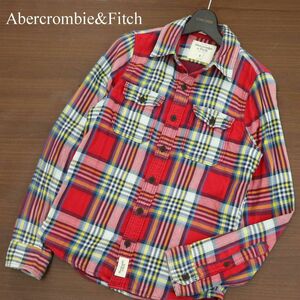 Abercrombie&Fitch アバクロンビー＆フィッチ 通年 長袖 ワーク★ チェック シャツ Sz.S　メンズ　A3T15137_C#C