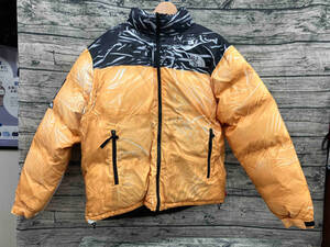 THE NORTH FACE ★ SUPREMEコラボ／ND02300I ／プリンテッドヌプシ ダウンジャケット Lサイズ 汚れ少 YEL-B