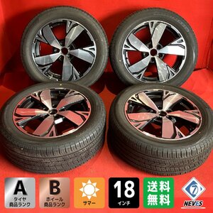 【送料無料】中古 スバル フォレスター純正 225/55R18 18x7.0+48 114.3-5H タイヤ＆ホイール４本SET【46681711】