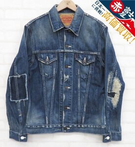 8T7225/Levi’s 70505-0049 フェイデッドブルー リペア加工デニムジャケット リーバイス ジージャン