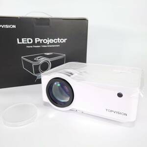 未使用 TOPVISION LED プロジェクター T6 100インチ プロジェクタースクリーン付属 1080PフルHD対応【アウトレット品】 22 00172