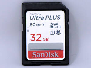 ★☆美品★SDカード 32G　SanDisk Ultra PLUS 80MB/s SDHC I U1 class10 ★中古品☆★