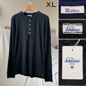 XL 新品 Schiesser シーサー 定番 ヘンリーネック 長袖 Tシャツ KARL-HEINZ カールハインツ L/S 黒 ブラック 7 定1.43万 メンズ カットソー