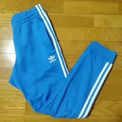 【美品】adidasトラックパンツ ブルー 青 L