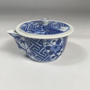 『三浦竹泉』作　染付竹梅画宝瓶☆青華 呉須 茶注 茶瓶 急須 京焼 清水焼 煎茶道具 煎茶器 茶器 骨董 美術品