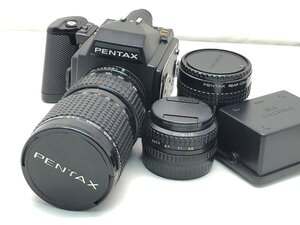 マミヤ Mamiya 645 / PENTAX-A 645 ZOOM 1:4.5 80-166mm 中判カメラ 付属品付き ジャンク 中古【UW010368】●