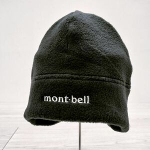 4-1118T◎mont-bell フリース ロゴ サイズM/L 57cm〜61cm 帽子 その他帽子 ブラック モンベル 237100