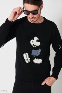 【美品】ウノピュウノウグァーレトレ1piu1uguale3/DISNEY MICKEY MOUSE SWEATERミッキーマウスニット/MRK220-WOL102/ブラック/サイズ4