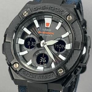 極美品G-SHOCK GST-W130BC-1AJF G-STEEL Gスチール タフソーラー 電波受信 電波ソーラー マルチバンド6 メタルベゼル ブラック アナデジ 