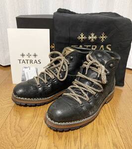 美品☆[TATRAS] 15AW 定価90,200 MOUNTAIN BOOTS グッドイヤー・ウェルト製法 レザーマウンテンブーツ 02 イタリア製 ブラック タトラス