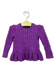 【中古】RALPH LAUREN ラルフローレン 子供服 2歳 カーディガン 秋冬 パープル 女の子 キッズ 90cm