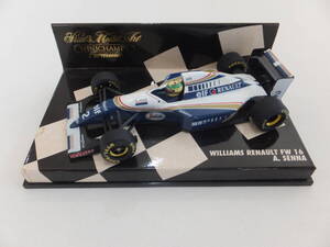 アイルトンセナ没後30年 Minichamps 1/43 ウイリアムズ ルノー FW16 セナ 1994 WILLIAMS RENAULT 金文字台紙 SENNA 雑誌3冊セット 