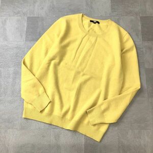 【高級感溢れるカシミヤ 100％】良品 ユニクロ UNIQLO カシミアニット セーター レディース XLサイズ イエロー 滑らか着心地