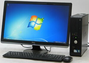 DELL Optiplex 380-450SF ■ 24インチ 液晶セット ■ Celeron-450/DVDROM/省スペース/Windows7 デスクトップ