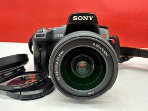 ▽ SONY α550 DSLR-A550 デジタル一眼レフカメラ ボディ DT 3.5-5.6 / 18-55 SAM レンズ シャッター、フラッシュOK 動作確認済 ソニー