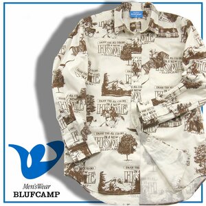 新品 【BLUFCAMP / ブルーフキャンプ】 別注 PATTERNED SHIRTS 長袖シャツ M 定価2万9700円 ★353733