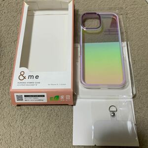 607t2624☆ エレコム iPhone15 ケース &me オーロラ 可愛い おしゃれ ハイブリッド素材 四つ角エアークッション