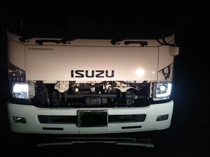 いすゞ エルフ フォワード用の純正LEDヘッドライト 左右セット HID車にポン付け カスタムに補修に ISUZU デコトラ