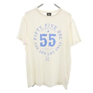 フィフティーファイブディーエスエル ロゴプリント 半袖 Tシャツ XL ホワイト系 55DSL メンズ