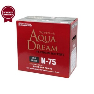 N-75 [N-55 N-65 N-70 60B24L 70B24L 75B24L] AQUA DREAM 国産車バッテリー アイドリングストップ車対応 シールド型メンテナンスフリー