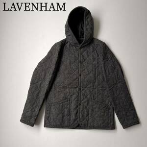 美品 LAVENHAM ラベンハム キルティングジャケット ダウンジャケット ウール　ヘリンボーン柄 ブルゾン　ジャンバー アウター　レディース