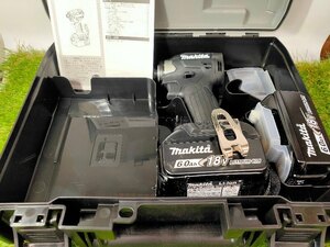 【１円スタート】マキタ(Makita) 充電式インパクトドライバ 18V6Ah バッテリ2本・ケース付 充電器別売 TD173DXB　未使用保管品です