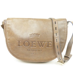 96117★1円スタート★LOEWE ロエベ 中美品 ヘリテージ ロゴ ヴィンテージ ショルダーバッグ レザー ブラウン