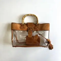 MIU MIU 2000s Bamboo PVC Suede Hand Bag