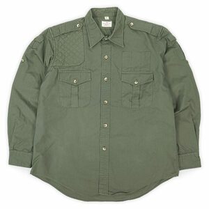 ABERCROMBIE＆FITCH 60s 60年代 サファリシャツ SAFARI アバクロ ハンティング USA ビンテージ (-1752) オリーブグリーン XL