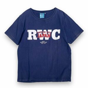 公式 RUGBY WORLD CUP 2019 ラグビー ワールドカップ 半袖 プリント Tシャツ S/S コットン トップス カットソー 記念 グッズ M ネイビー 紺