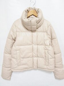 【送料込】 Abercrombie&Fitch アバクロンビーアンドフィッチ コート ベージュ ヴィーガンレザー中綿コート ハイネック sizeＭ/965452