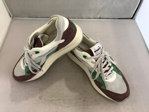 【diadora　LEO COLACICCO】ディアドラ　レオクラシコ　スニーカー　アイボリー×ブラウン系　スウェード　25.5cm　SY02-FL8