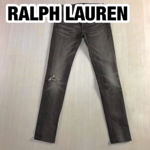 RALPH LAUREN ラルフローレン ダメージ ストレッチ デニム 25 ブラックデニム