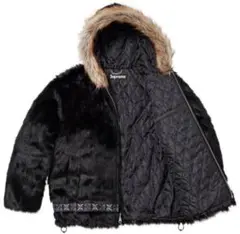 美品　Supreme Faux Fur Parka BLACK M